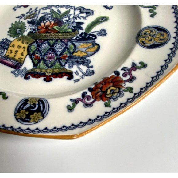 Wedgwood Basket Octagonal Salad Plates Chinese Lotus - Picture 11 of 16